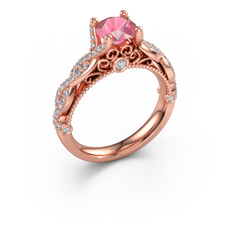 Immagine di Anello di fidanzamento Chantelle 585 oro rosa Tormalina rosa 6.5 mm