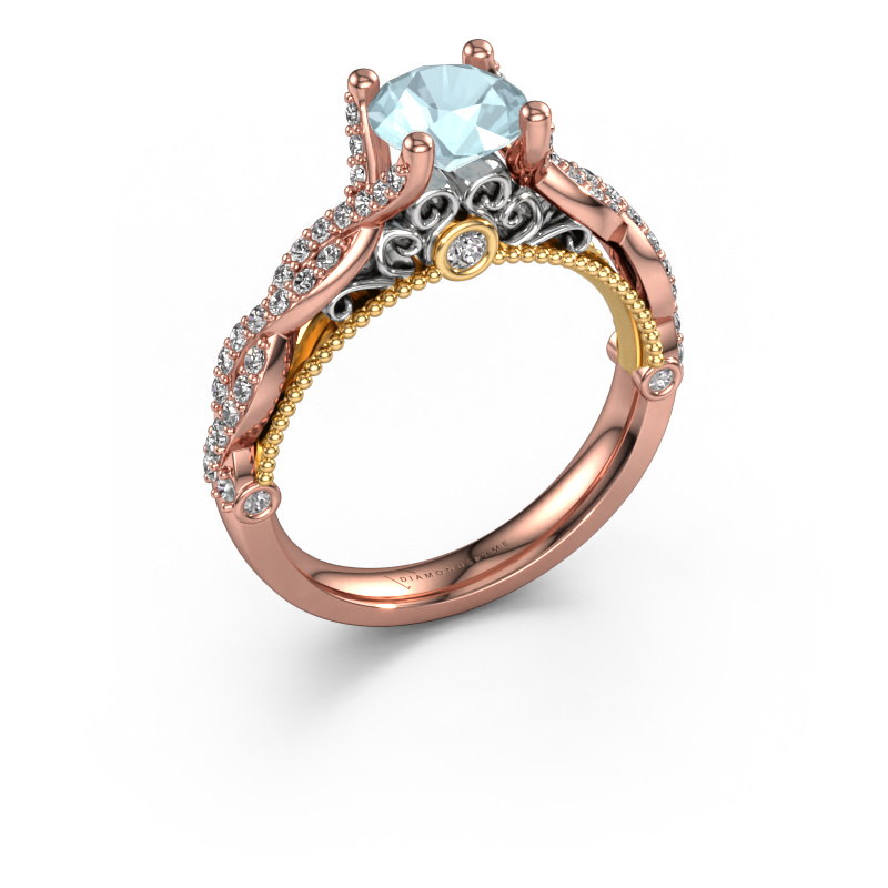 Bild von Verlobungsring Chantelle 585 Roségold Aquamarin 6.5 mm