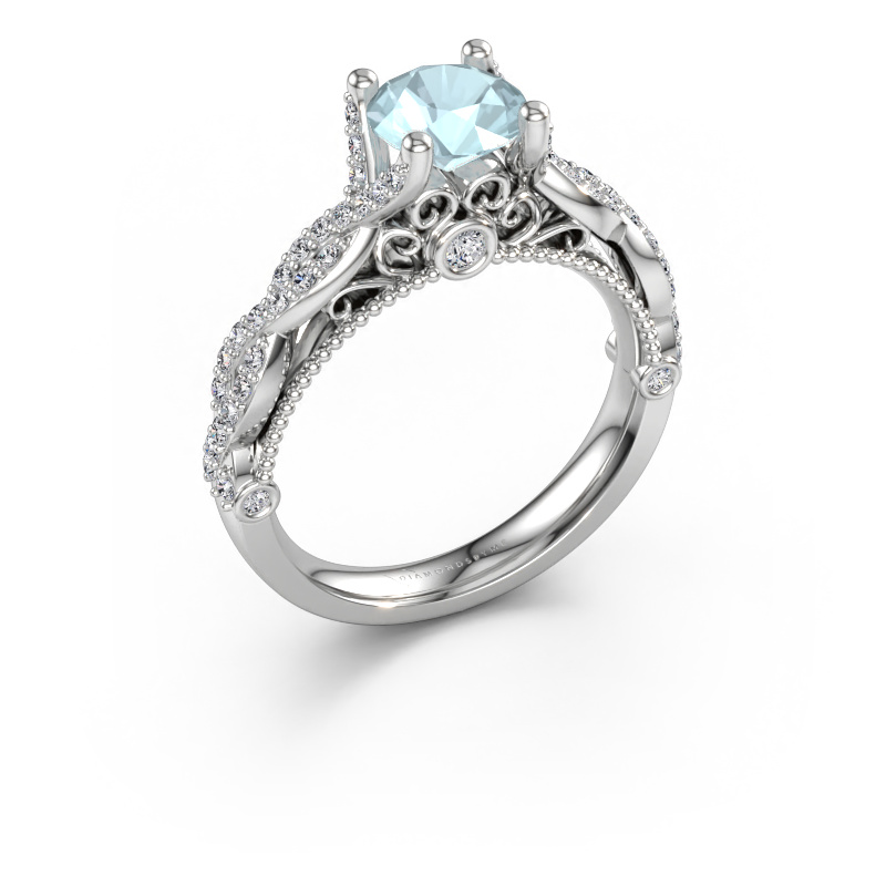 Immagine di Anello di fidanzamento Chantelle 585 oro bianco Acquamarina 6.5 mm