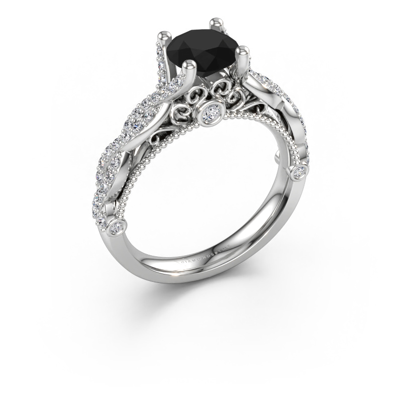 Bild av Förlovningsring Chantelle 585 vitt guld Svart diamant 1.699 crt