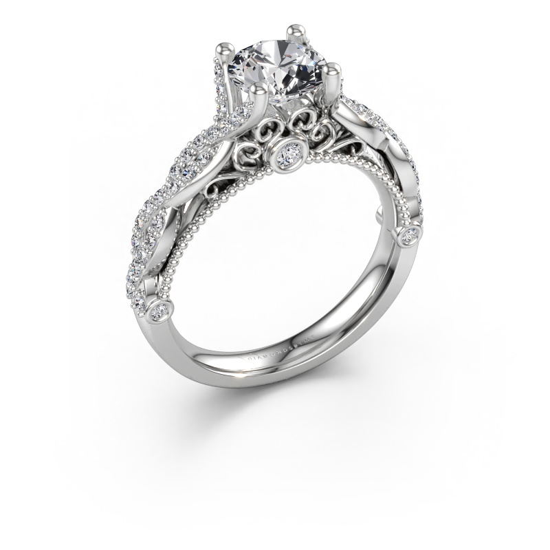 Bild av Förlovningsring Chantelle 585 vitt guld Diamant efter eget val 6.5 mm