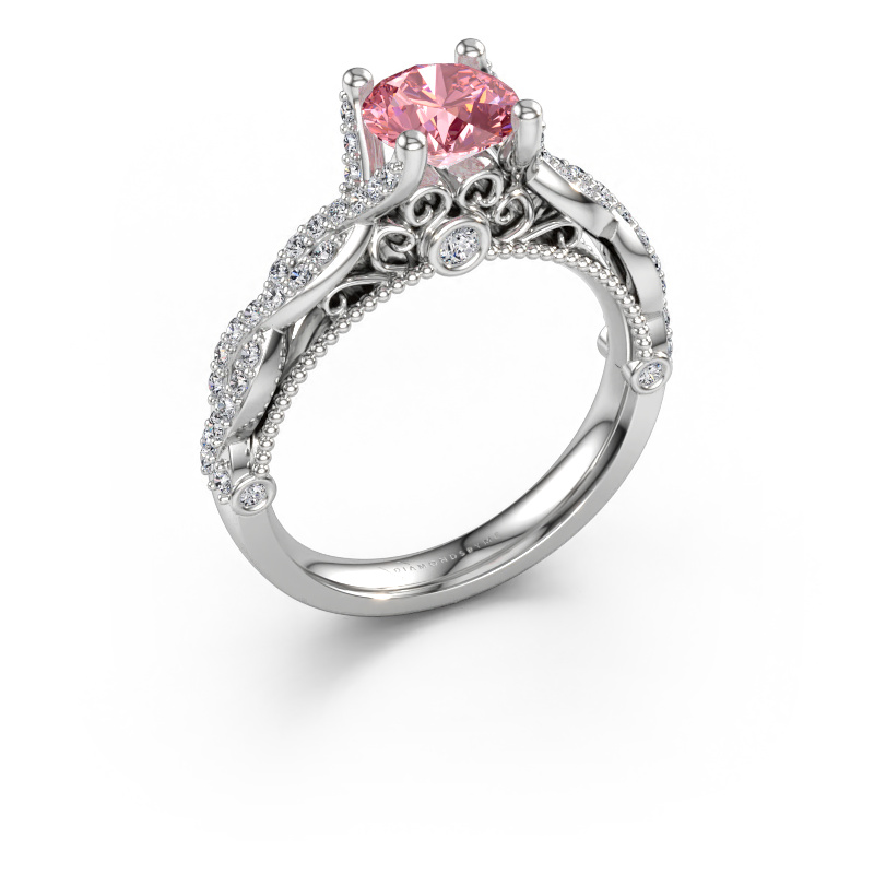 Bild av Förlovningsring Chantelle 585 vitt guld Rosa labbodlad diamant 6.5 mm