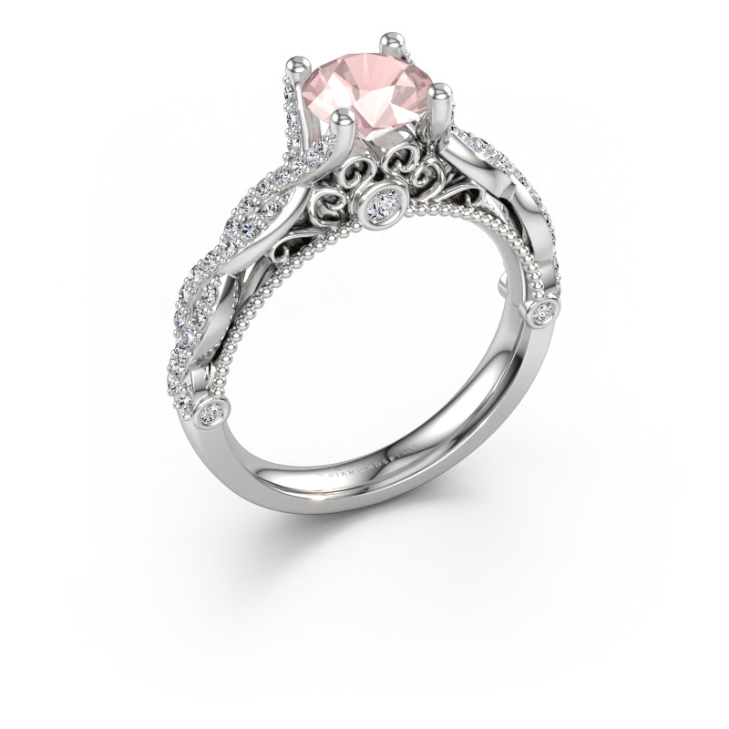 Immagine di Anello di fidanzamento Chantelle 585 oro bianco Morganite champagne 6.5 mm