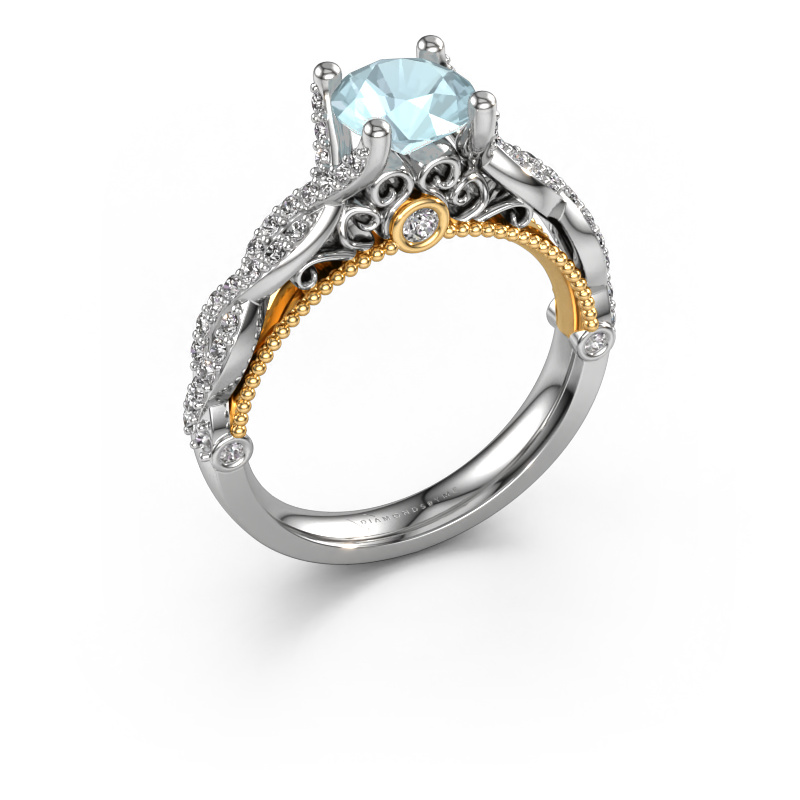 Image of Engagement ring Chantelle 585 white gold Aquamarine 6.5 mm
