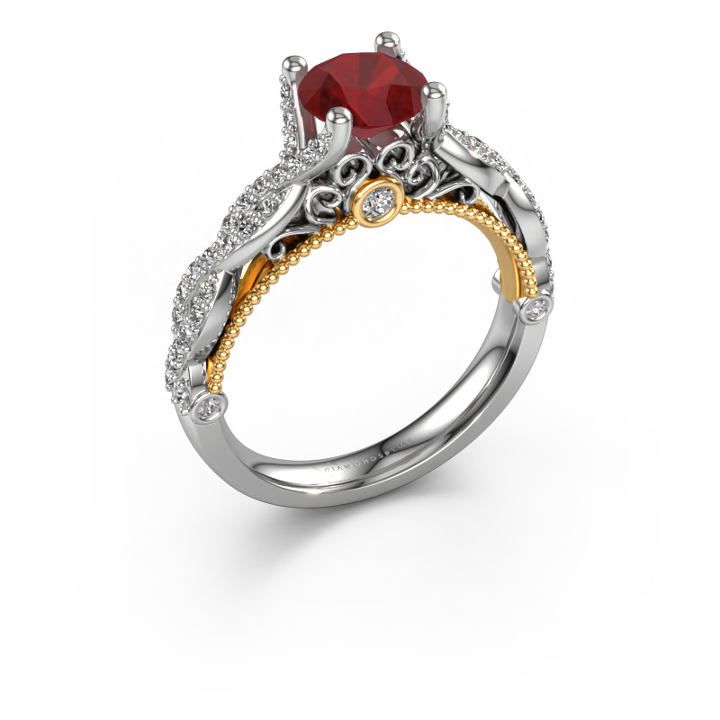 Image de Bague de fiançailles Chantelle 585 or blanc Rubis 6.5 mm