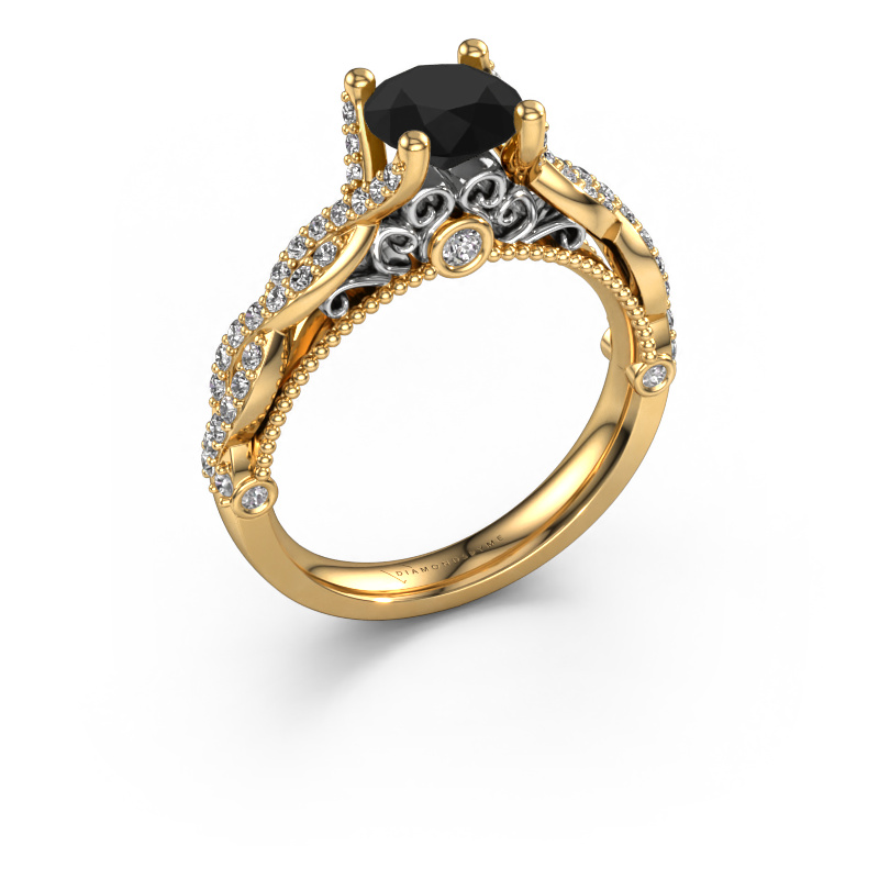 Image of Engagement ring Chantelle 585 gold Black diamond 1.699 crt