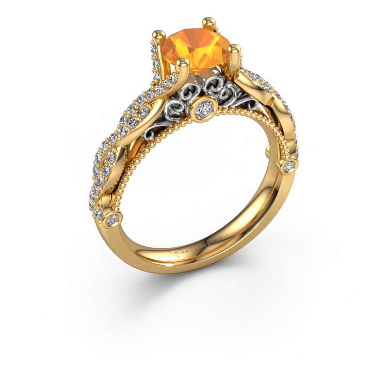 Image de Bague de fiançailles Chantelle 585 or jaune Citrine 6.5 mm