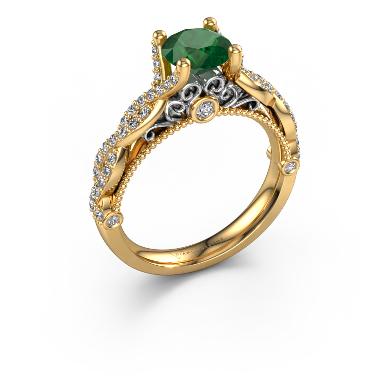 Image of Engagement ring Chantelle 585 gold Emerald 6.5 mm