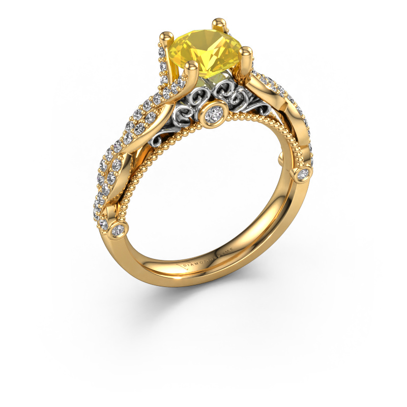 Bild von Verlobungsring Chantelle 585 Gold Gelb Saphir 6.5 mm