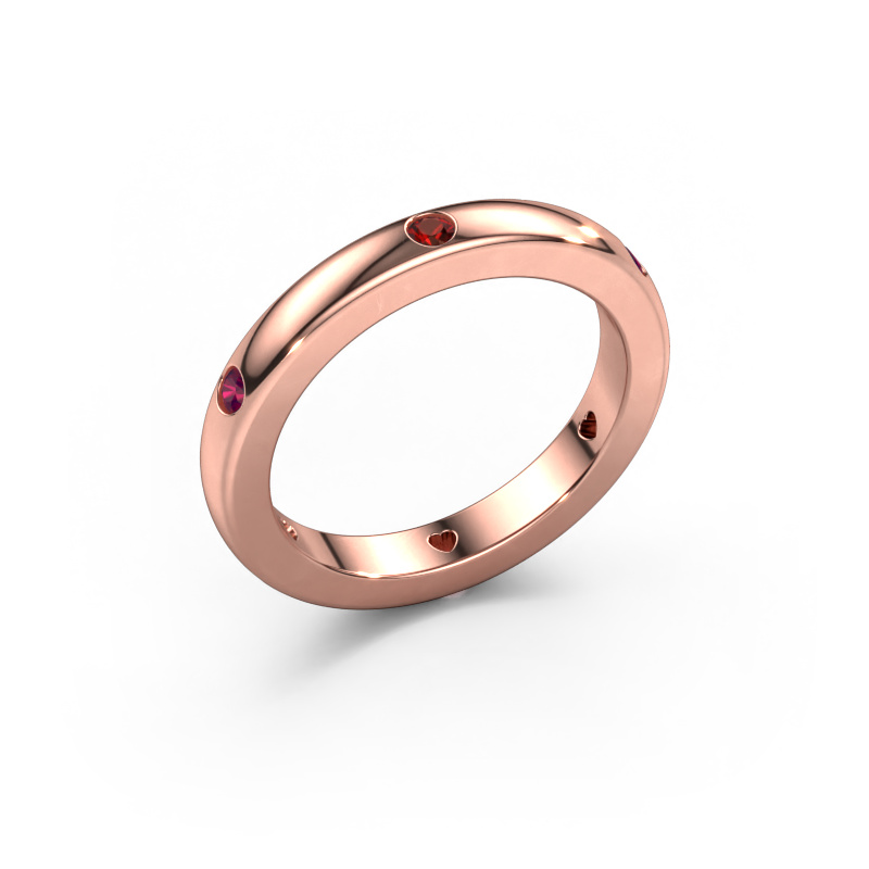 Bild von Vorsteckring Charla 585 Roségold Granat 2 mm
