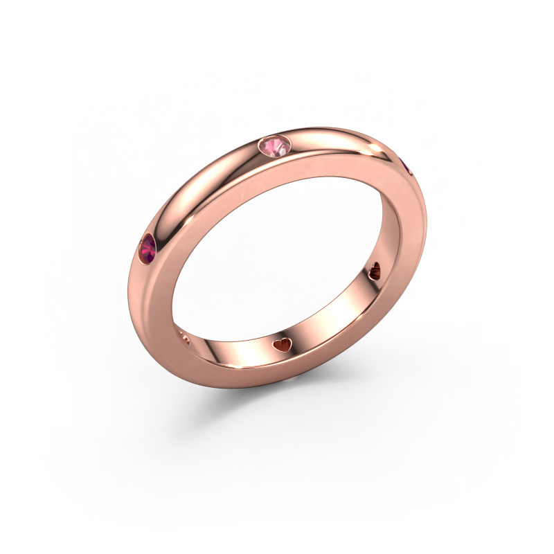 Bild von Vorsteckring Charla 585 Roségold Turmalin rosa 2 mm