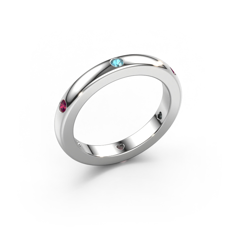Image of Stackable ring Charla 950 platinum Blue topaz 2 mm