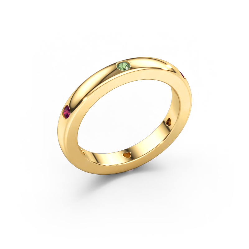 Bild von Vorsteckring Charla 585 Gold Turmalin grün 2 mm