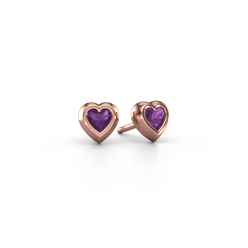 Bild von Ohrsteckers Charlotte 585 Roségold Amethyst 4 mm