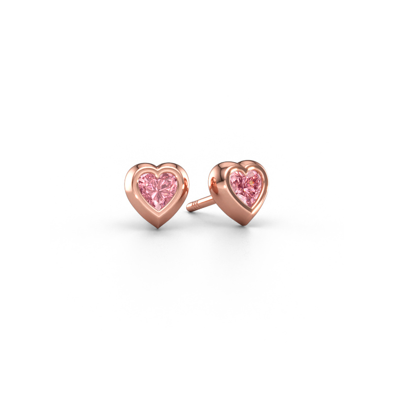 Immagine di Orecchini a lobo Charlotte 585 oro rosa Diamante lab grown rosa 4 mm