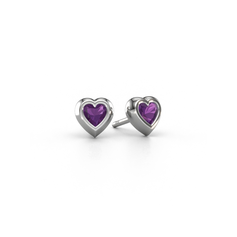 Image of Stud earrings Charlotte 950 platinum Amethyst 4 mm