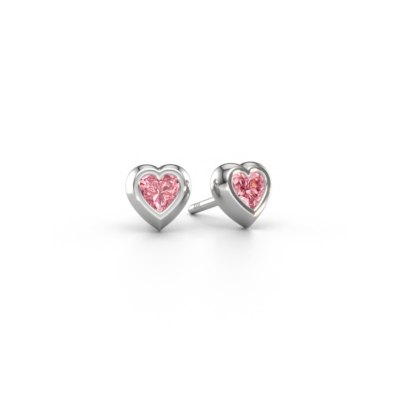 Immagine di Orecchini a lobo Charlotte 950 platino Diamante lab grown rosa 4 mm