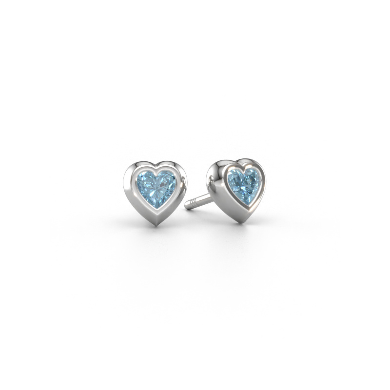 Immagine di Orecchini a lobo Charlotte 950 platino Diamante lab grown blu 4 mm