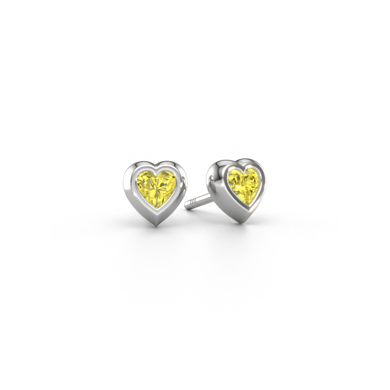Immagine di Orecchini a lobo Charlotte 950 platino Diamante lab grown giallo 4 mm
