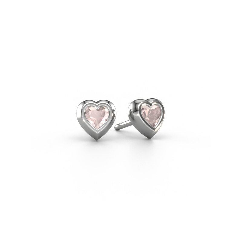 Image of Stud earrings Charlotte 950 platinum Morganite champagne 4 mm