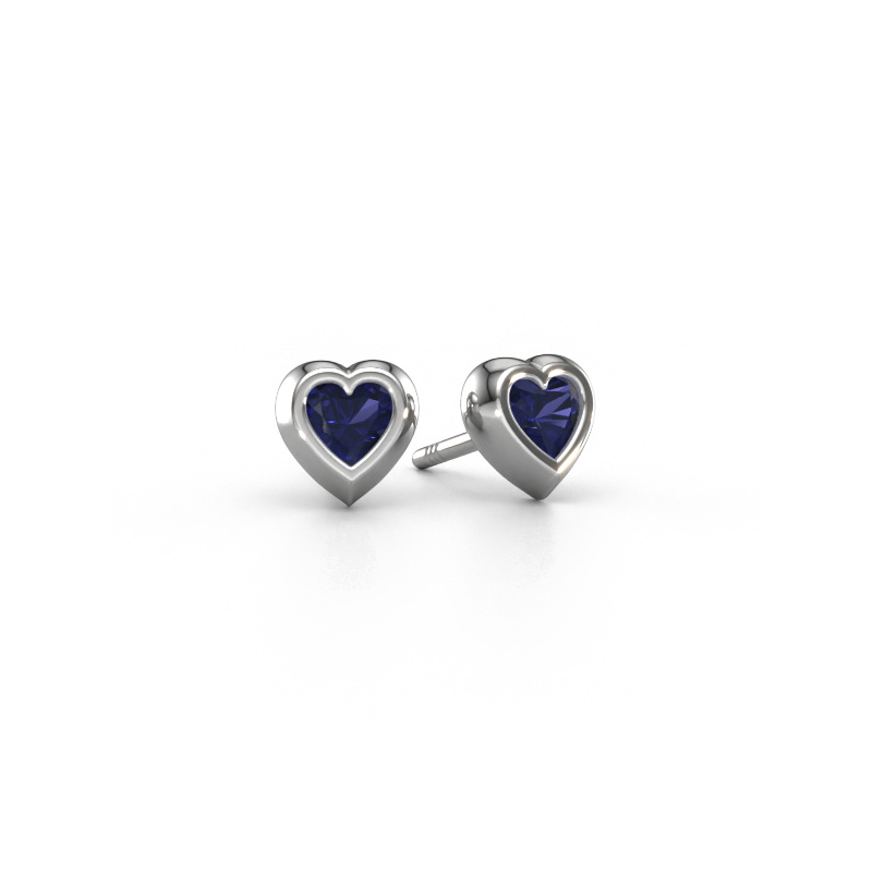 Image of Stud earrings Charlotte 950 platinum Sapphire 4 mm
