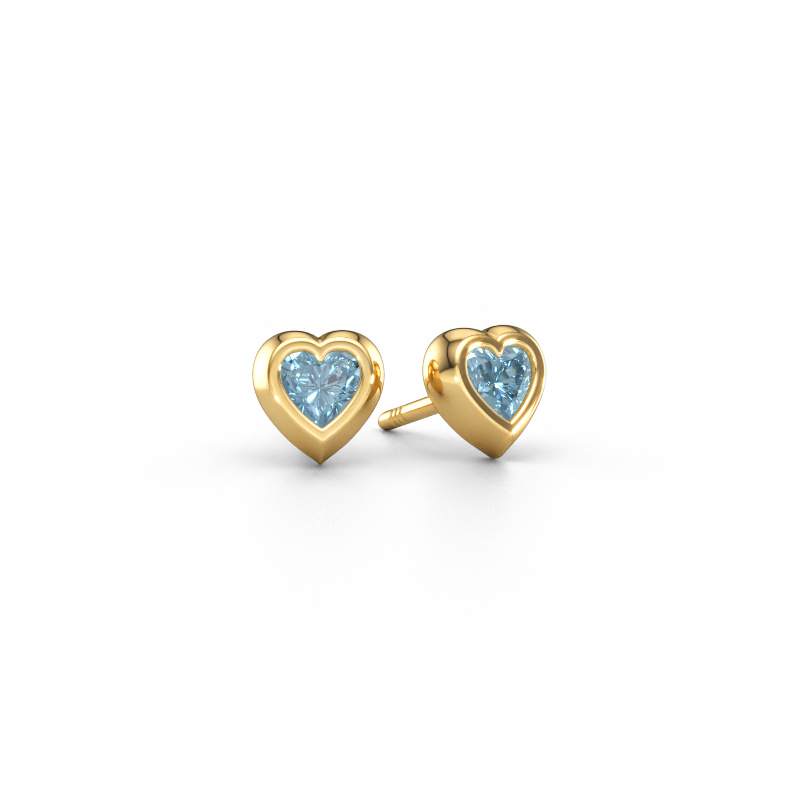 Immagine di Orecchini a lobo Charlotte 585 oro Diamante lab grown blu 4 mm