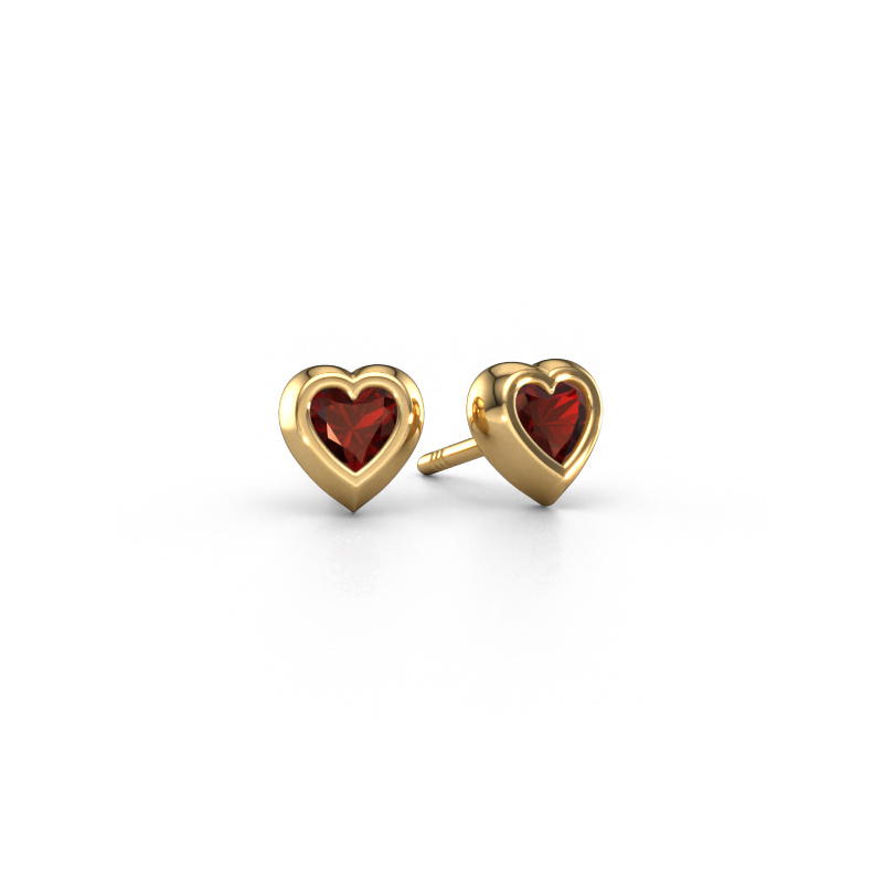 Image of Stud earrings Charlotte 585 gold Garnet 4 mm