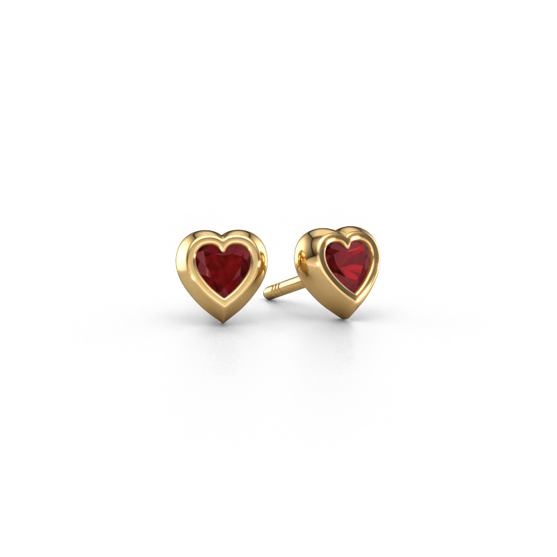 Image de Clous d'oreilles Charlotte 585 or jaune Rubis 4 mm
