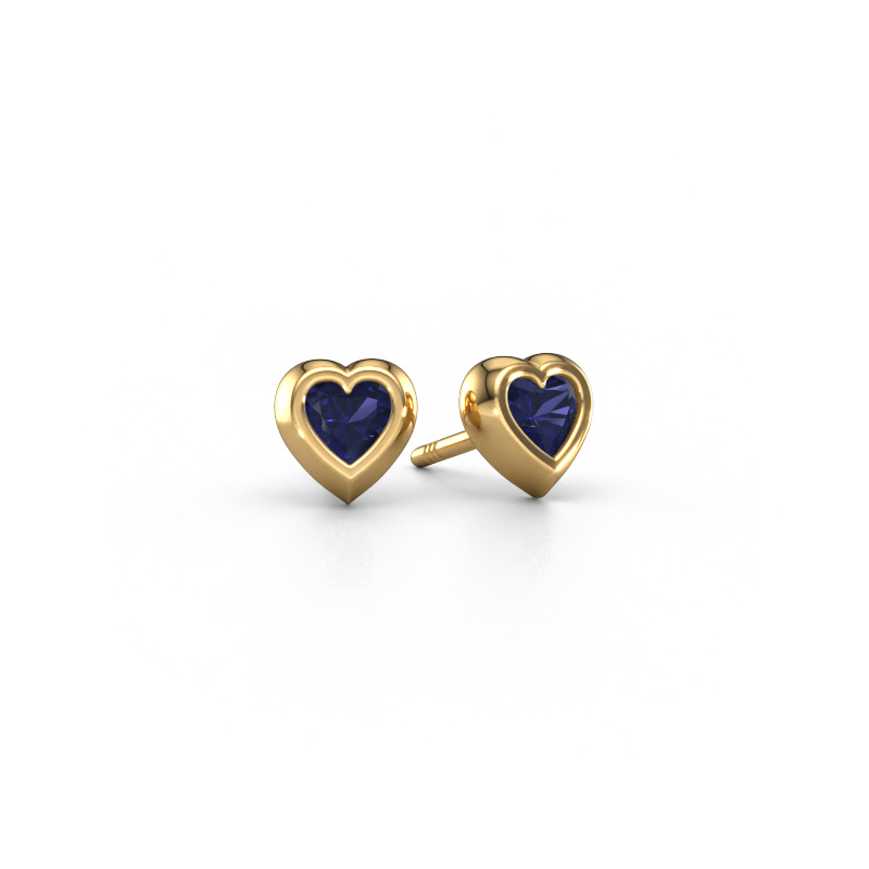 Image of Stud earrings Charlotte 585 gold Sapphire 4 mm