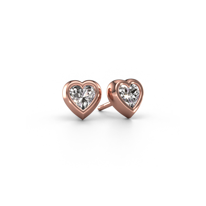 Image of Stud earrings Charlotte 585 rose gold Diamond 1.00 crt