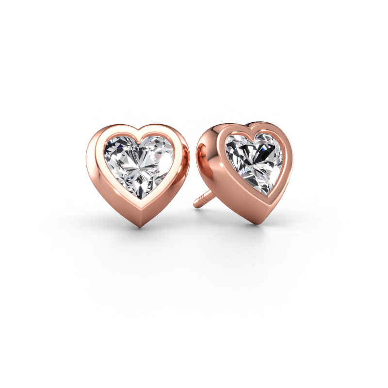 Immagine di Orecchini a lobo Charlotte 585 oro rosa Diamante 2.50 crt