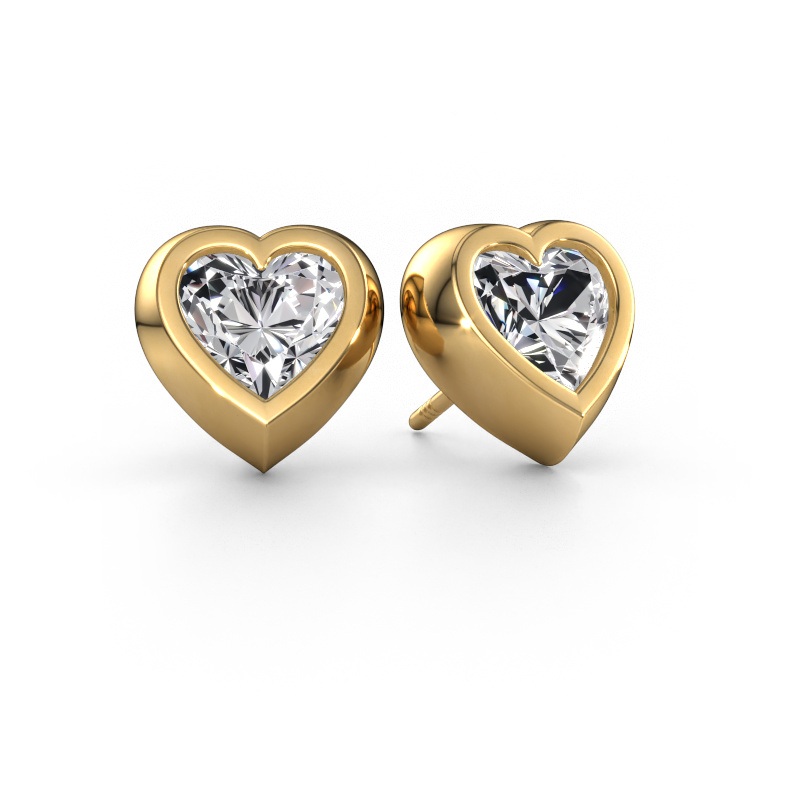 Image of Stud earrings Charlotte 585 gold Diamond 4.00 crt