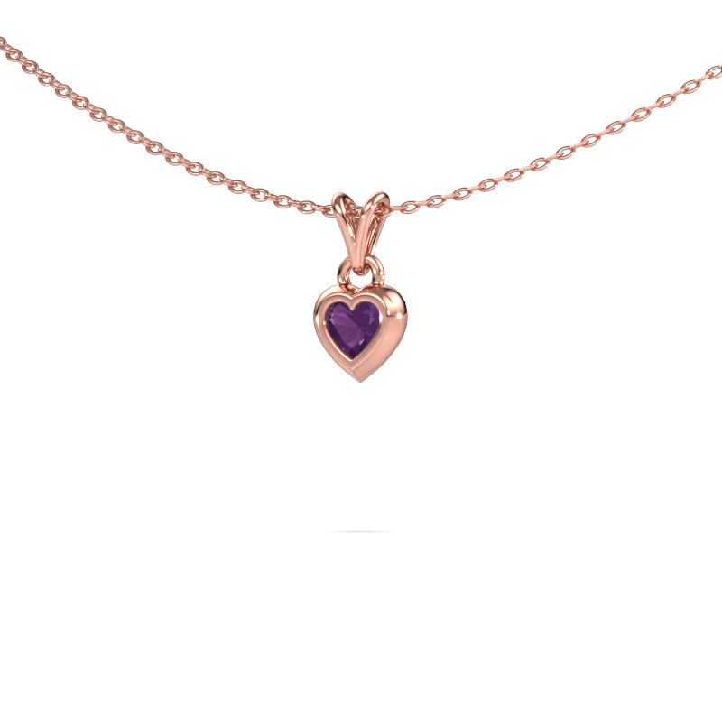 Bild von Anhänger Charlotte Heart 585 Roségold Amethyst 4 mm