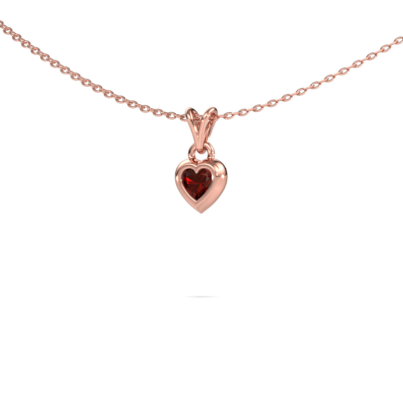 Bild von Anhänger Charlotte Heart 585 Roségold Granat 4 mm