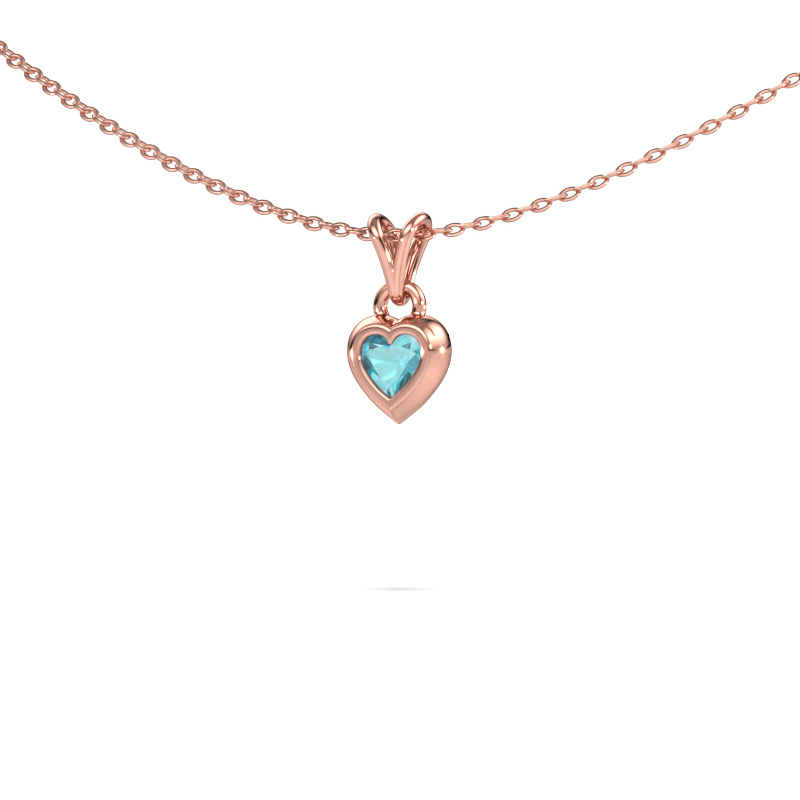 Image of Pendant Charlotte Heart 585 rose gold Blue topaz 4 mm