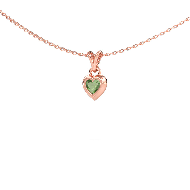 Immagine di Ciondolo Charlotte Heart 585 oro rosa Tormalina verde 4 mm