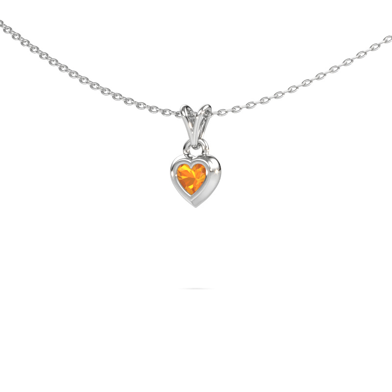 Image of Pendant Charlotte Heart 585 white gold Citrin 4 mm
