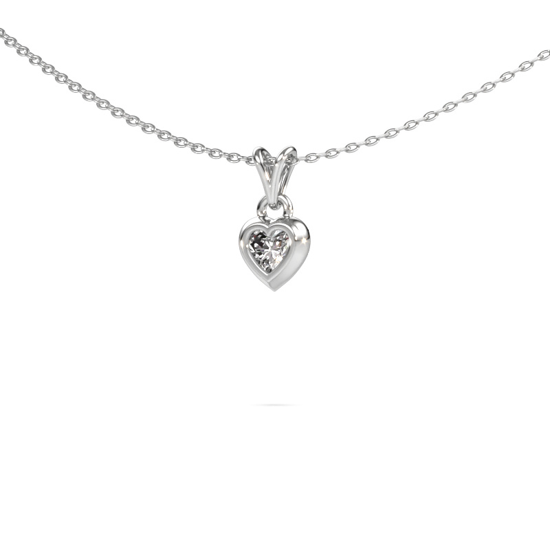 Image de Pendentif Charlotte Heart 585 or blanc Zircone 4 mm