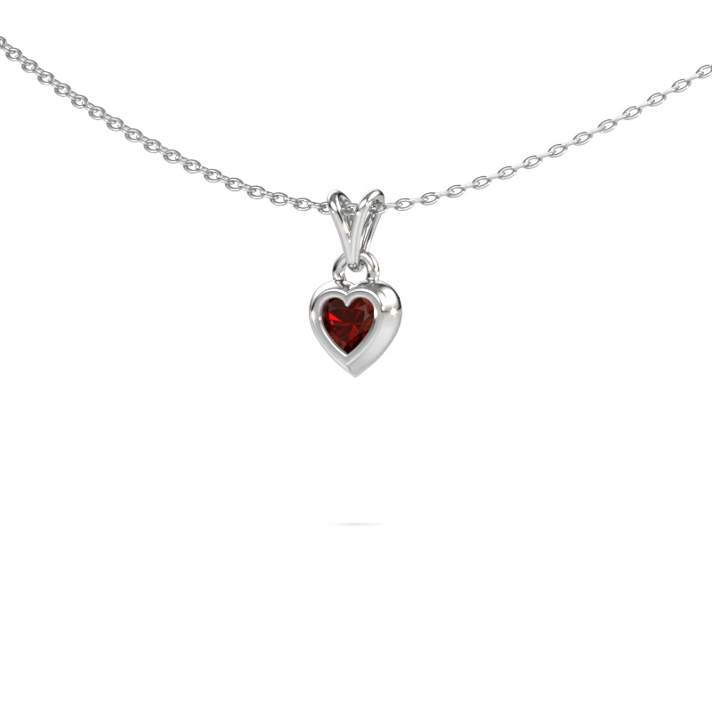 Bild von Anhänger Charlotte Heart 585 Weißgold Granat 4 mm