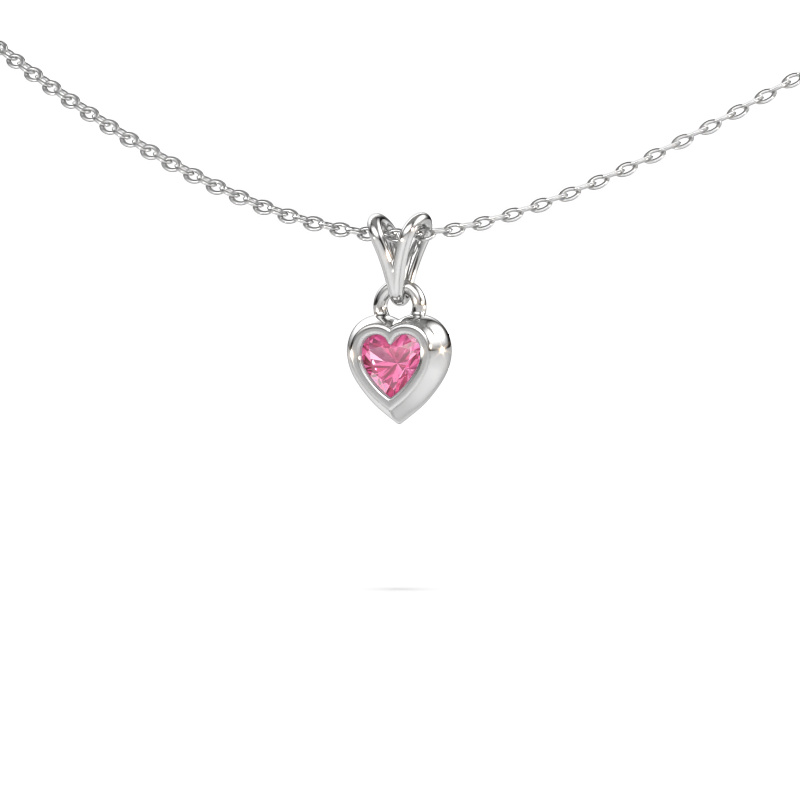 Bild von Anhänger Charlotte Heart 585 Weißgold Pink Saphir 4 mm
