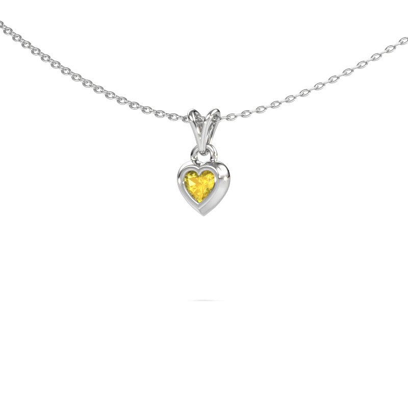 Bild von Anhänger Charlotte Heart 585 Weißgold Gelb Saphir 4 mm