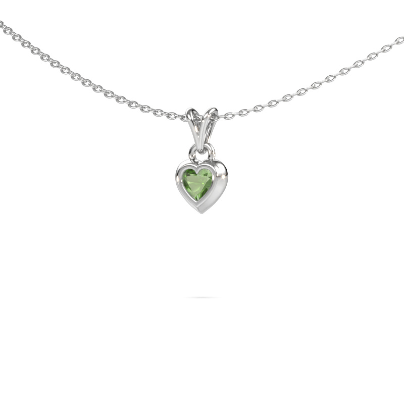 Bild von Anhänger Charlotte Heart 585 Weißgold Turmalin grün 4 mm