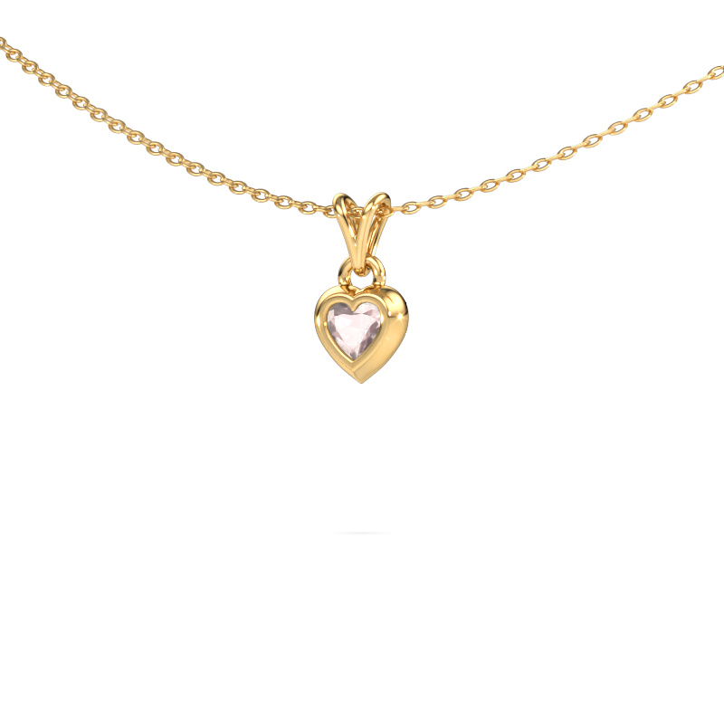 Image of Pendant Charlotte Heart 585 gold Morganite champagne 4 mm