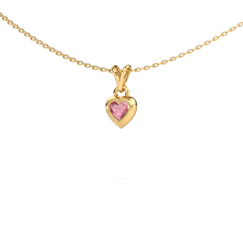 Bild von Anhänger Charlotte Heart 585 Gold Turmalin rosa 4 mm