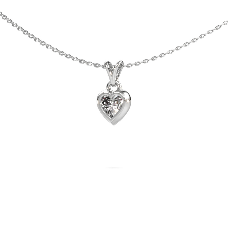 Afbeelding van Hanger Charlotte Heart 585 witgoud Diamant 0.50 crt