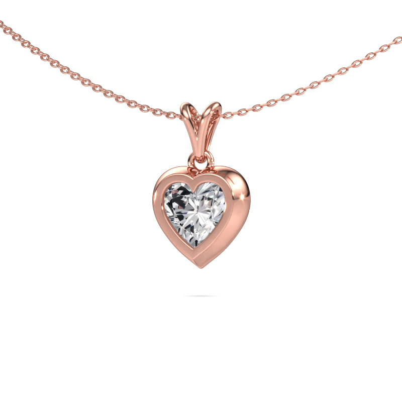 Afbeelding van Hanger Charlotte Heart 585 rosé goud Diamant 2.00 crt