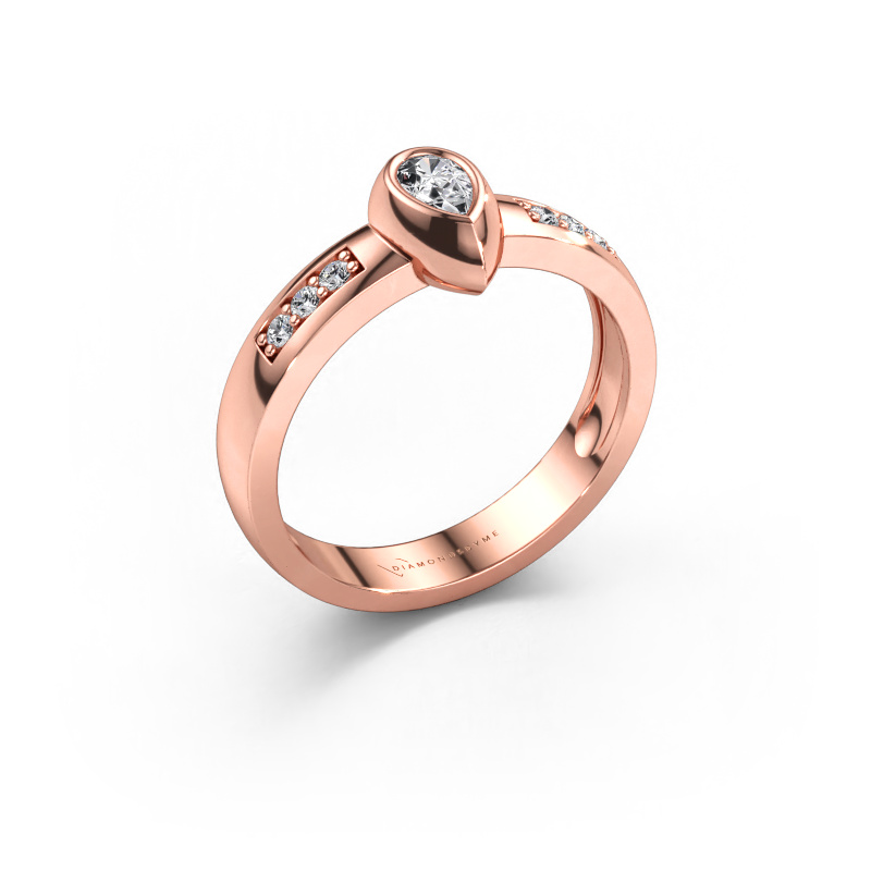 Bild av Ring Charlotte Pear 585 roséguld Labbodlad diamant 0.340 crt
