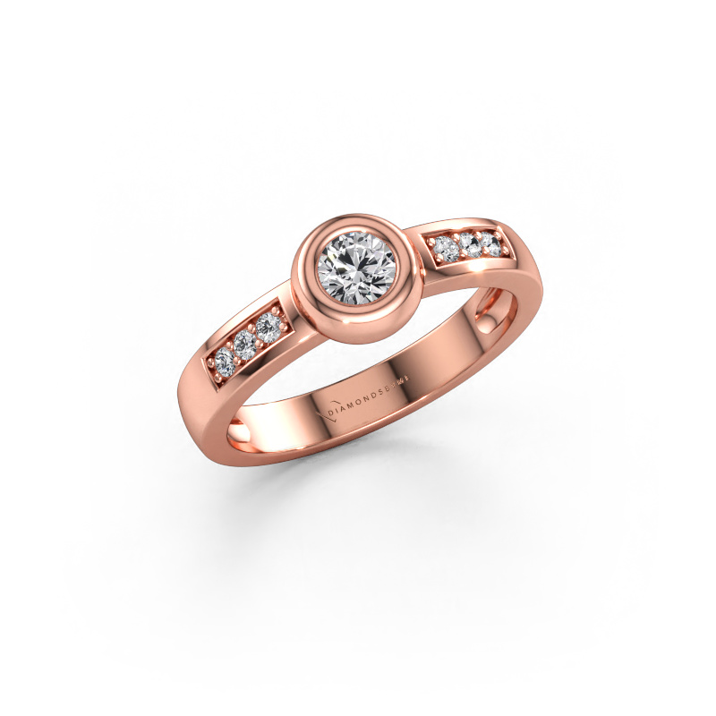 Immagine di Anello Charlotte Round 585 oro rosa Diamante 0.340 crt