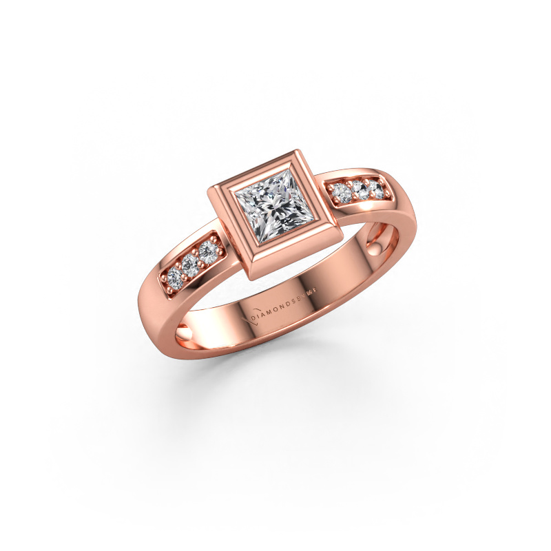 Bild av Ring Charlotte Square 585 roséguld Labbodlad diamant 0.49 crt
