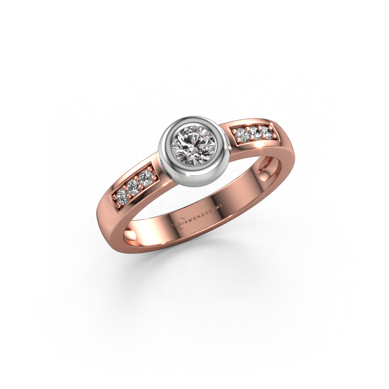 Image of Ring Charlotte Round 585 rose gold Diamond 0.340 crt